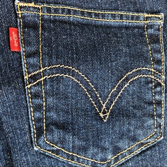 Levi Curvy 1M Jeans Bootcut Blue Denim 5 Pocket Zip Up - Picture 7 of 8
